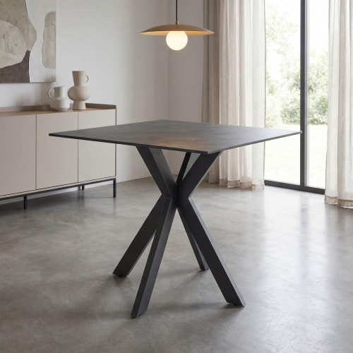 Tokyo Square 80cm Ceramic Grey Dining Table