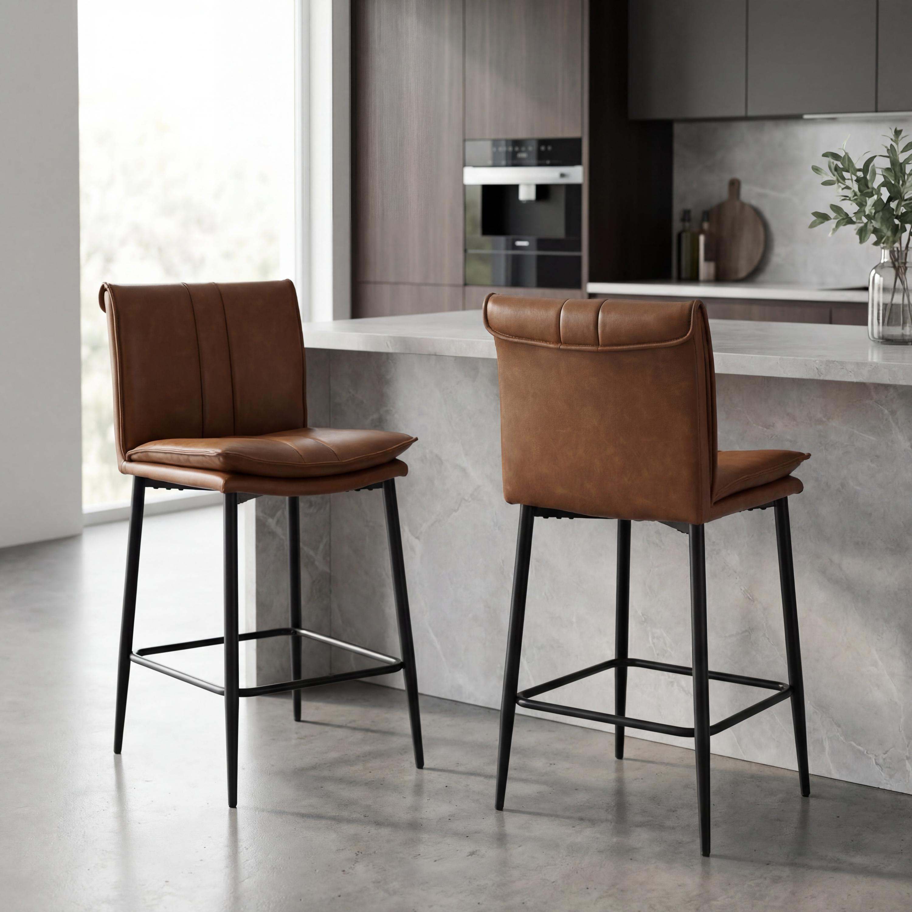 Lansdowne Leather Effect Tan Bar Stool