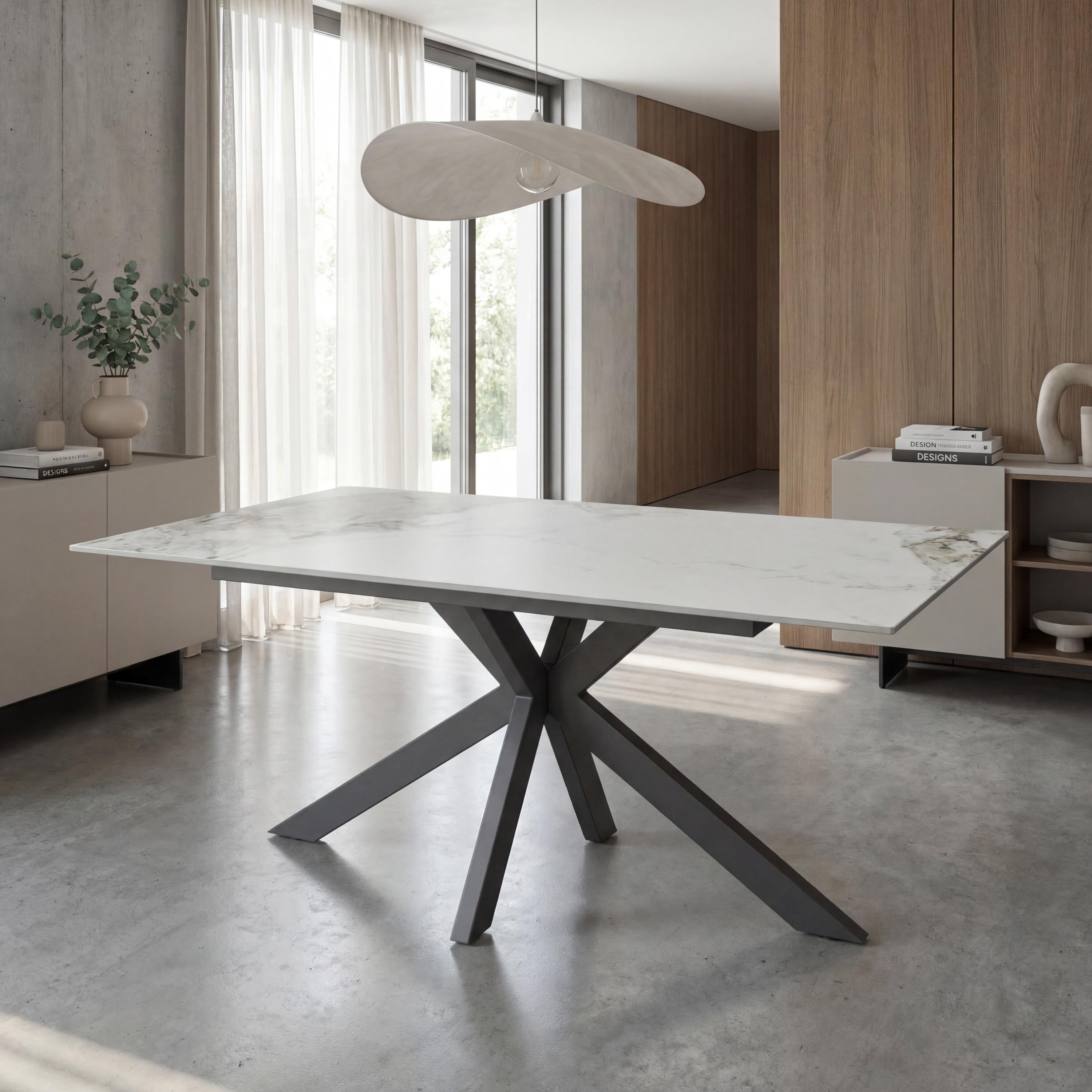 Tokyo Medium 1.6m Ceramic White Dining Table