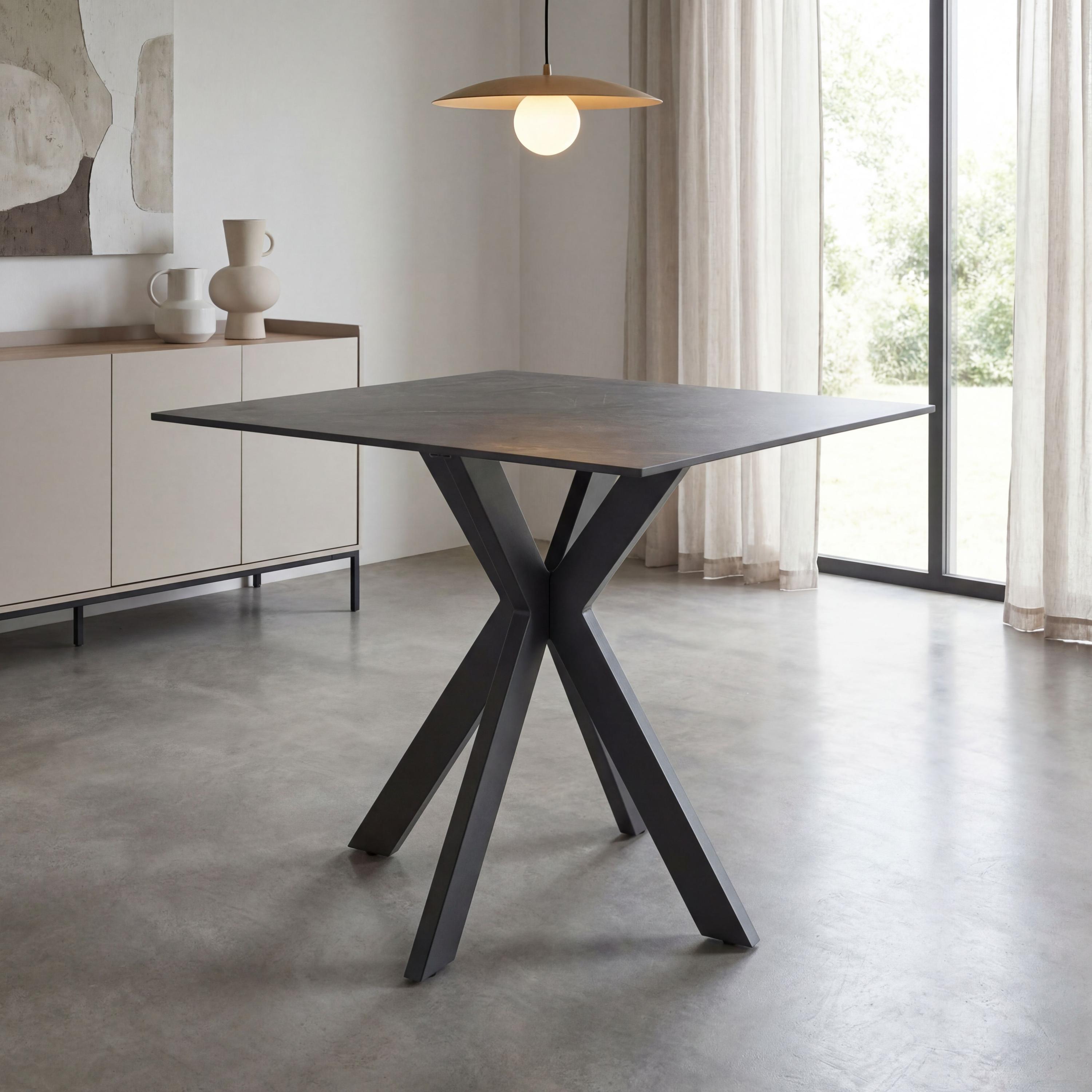 Tokyo Square 80cm Ceramic Grey Dining Table