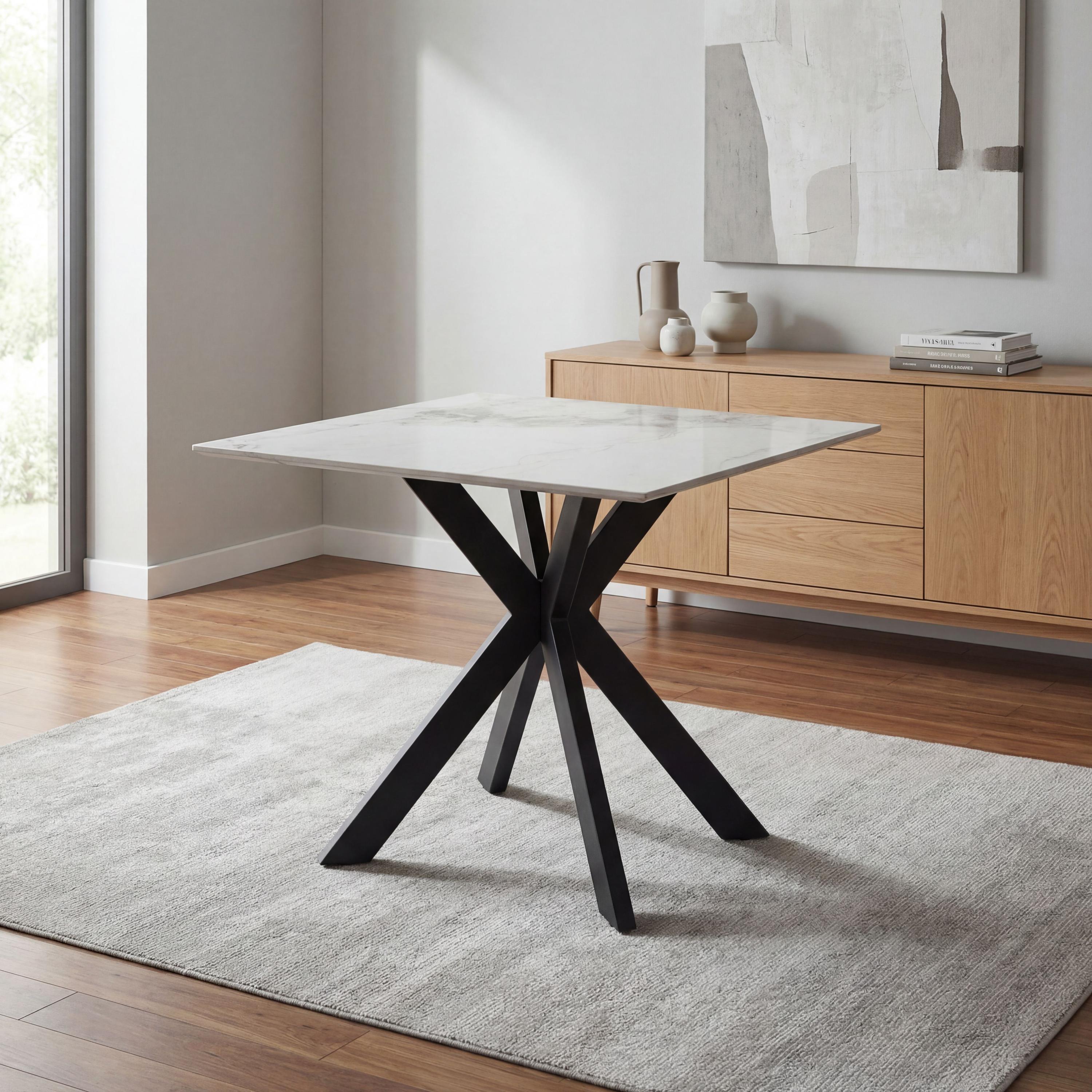 Tokyo Square 80cm Ceramic White Dining Table