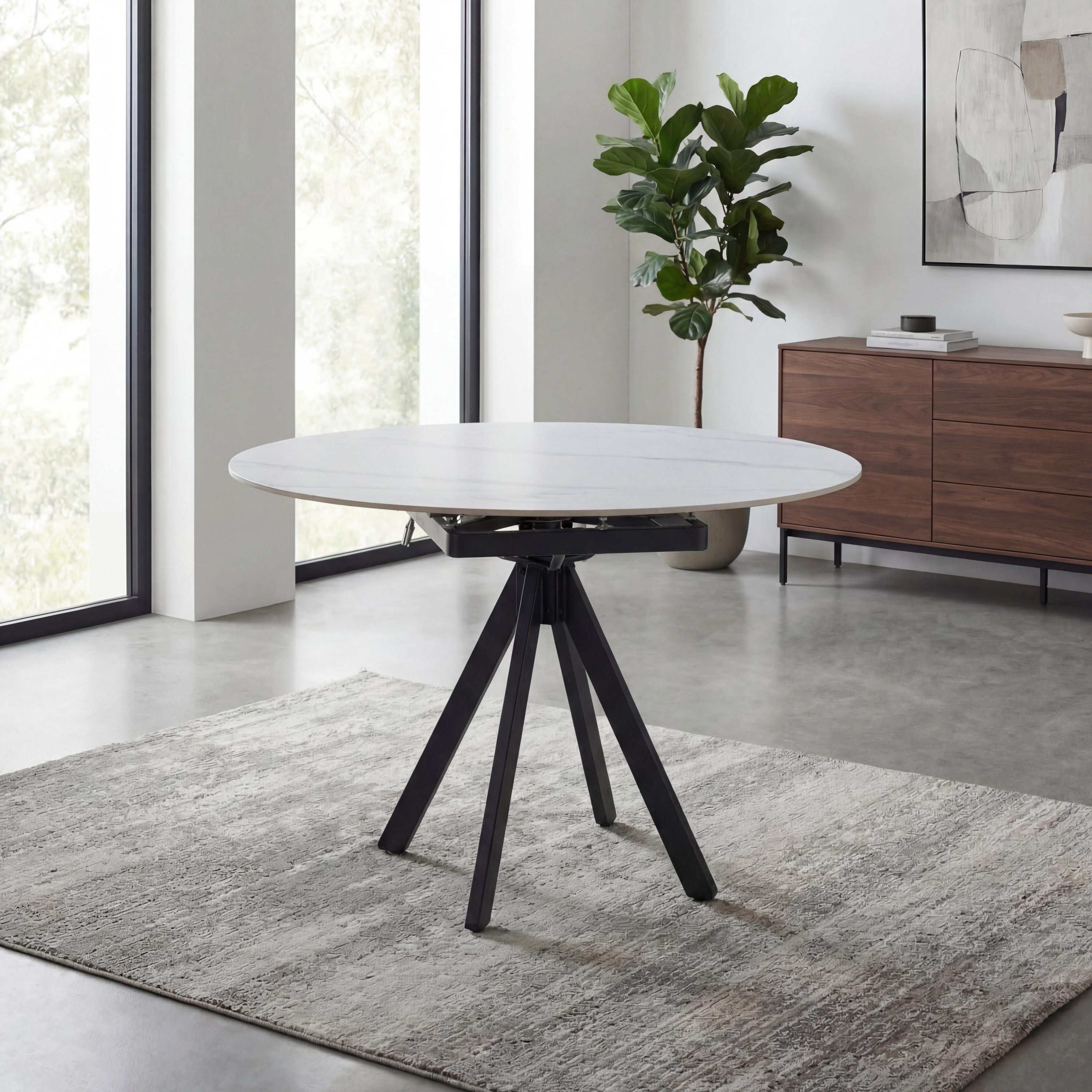 Rotana Rotating White 1.2m Dining Table