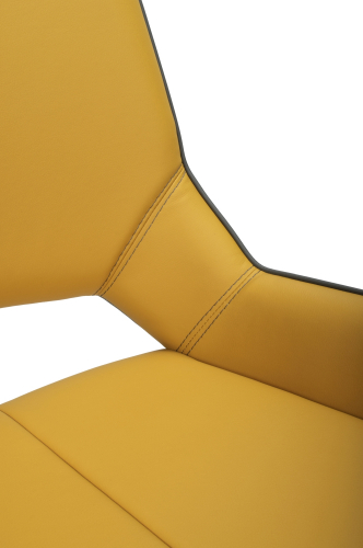 Mako Swivel Leather Effect Yellow Dining Chair