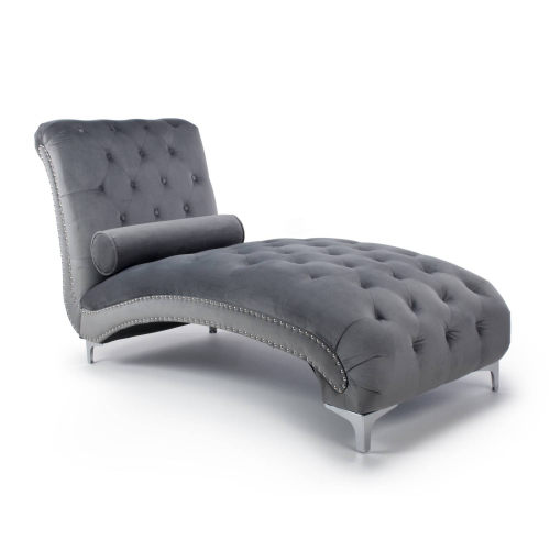 Dorchester Brushed Velvet Grey Chaise