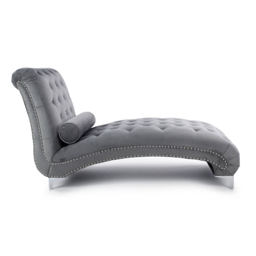 Dorchester Brushed Velvet Grey Chaise