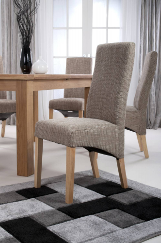 Baxter Wave Back Tweed Oatmeal Dining Chair