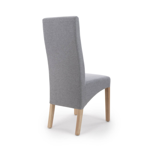 Baxter Wave Back Linen Effect Silver Grey Dining Chair