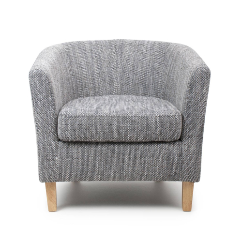 Tub Tweed Grey Chair & Stool Set