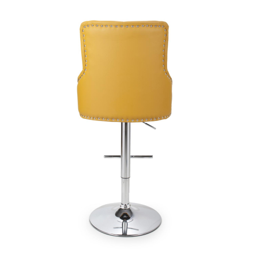 Rocco Leather Effect Yellow Bar Stool