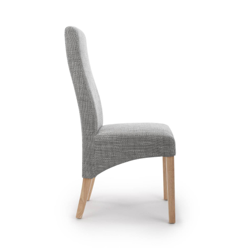Baxter Wave Back Tweed Grey Dining Chair