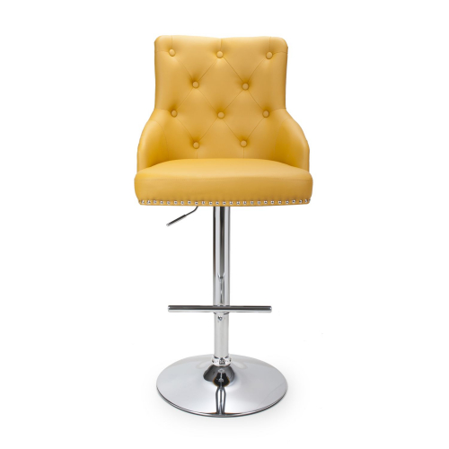 Rocco Leather Effect Yellow Bar Stool