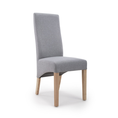 Baxter Wave Back Linen Effect Silver Grey Dining Chair