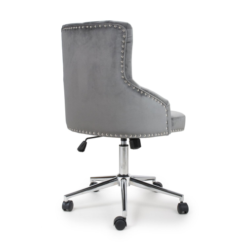 Rocco Brushed Velvet Grey Office Chair