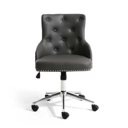 Rocco Leather Effect Graphite Grey Office Chair