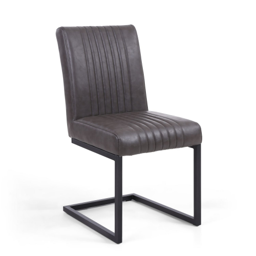 Archer Cantilever Leather Effect Grey Dining Chair