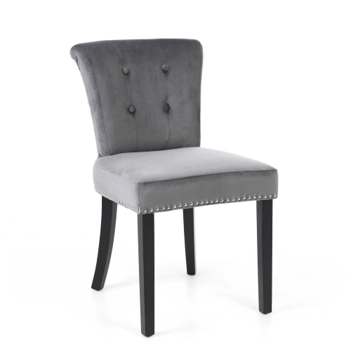 Sandringham Lionhead Brushed Velvet Grey Accent Chair
