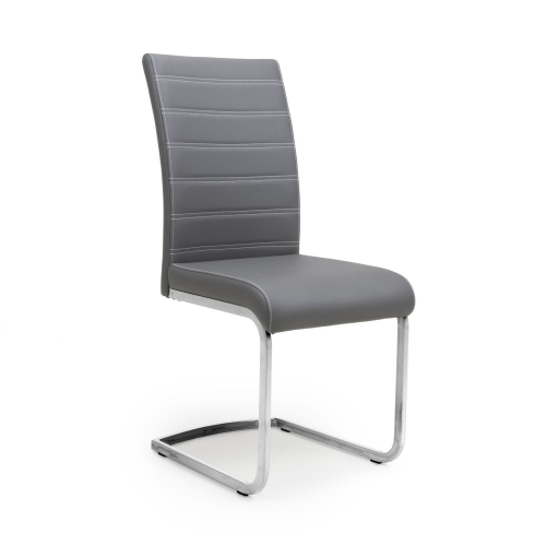 Callisto Leather Effect Grey Dining Chair