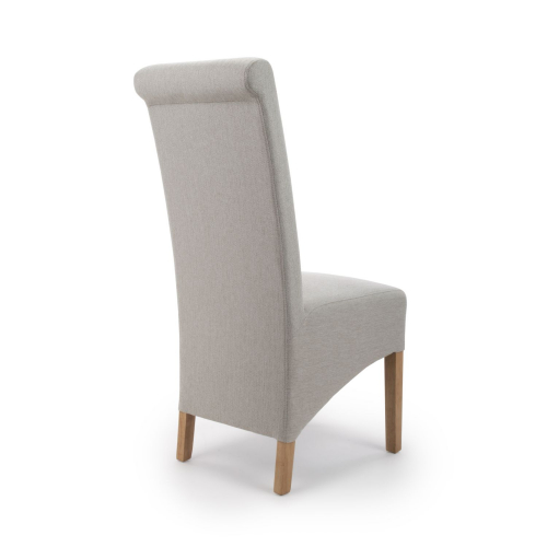 Krista Roll Back Herringbone Plain Cappuccino Dining Chair