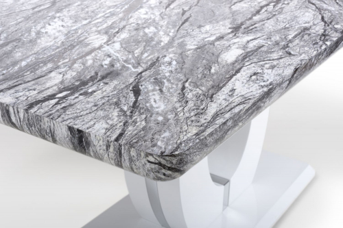 Neptune Large Marble Effect Top High Gloss Grey/White Dining Table
