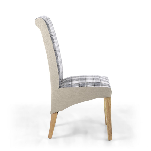 Kenna Herringbone Check/Plain Side Dining Chair