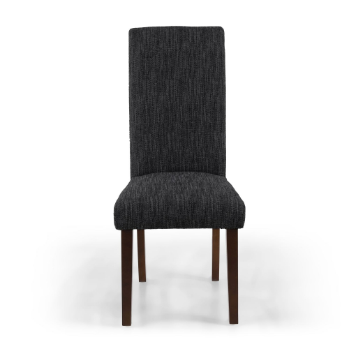 Como Linen Effect Dark Grey Dining Chair in Walnut Legs