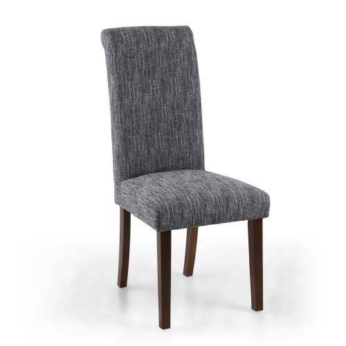 Como Linen Effect Grey Dining Chair in Walnut Legs