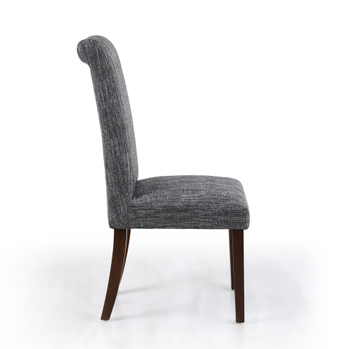 Como Linen Effect Grey Dining Chair in Walnut Legs