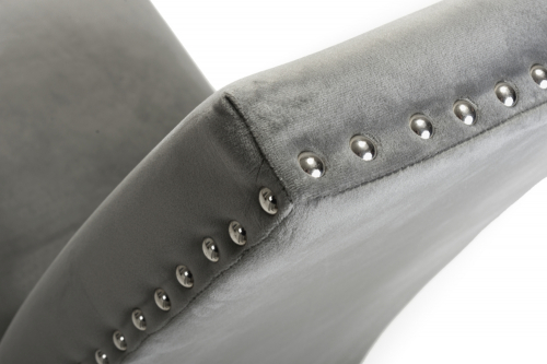 Randall Stud Detail Brushed Velvet Grey in Black Legs