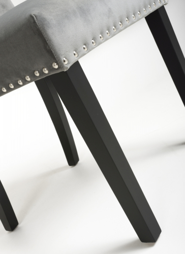Randall Stud Detail Brushed Velvet Grey in Black Legs