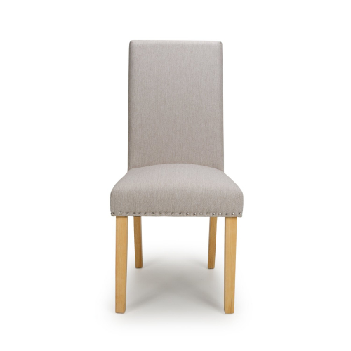 Ridley Herringbone Plain Cappuccino Dining Chair in Natural Legs