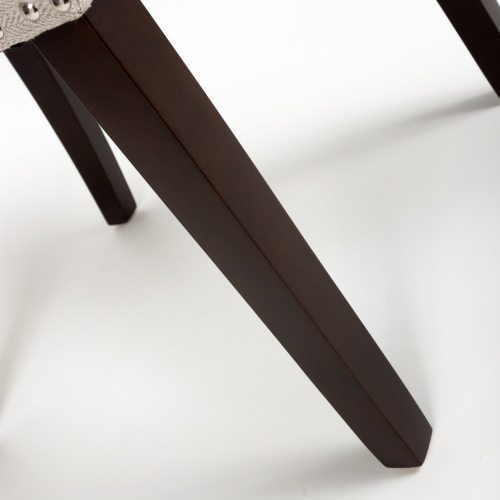 Ridley Herringbone Plain Cappuccino Dining Chair in Walnut Legs