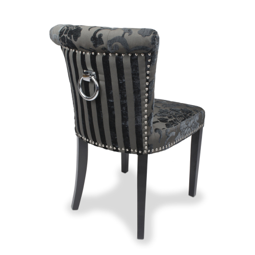 Sandringham Baroque Velvet Charcoal Accent Chair