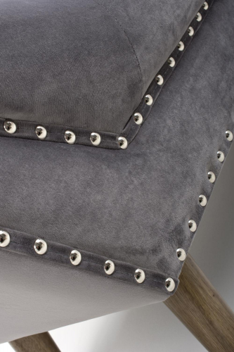 Mulberry Medium Brushed Velvet Grey Chaise