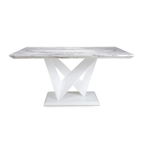 Saturn Medium Marble Effect Grey/White Dining Table