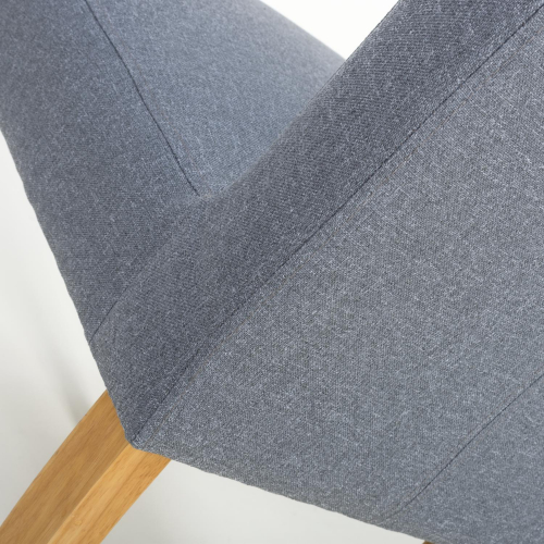 Como Linen Effect Light Grey Dining Chair in Natural Legs