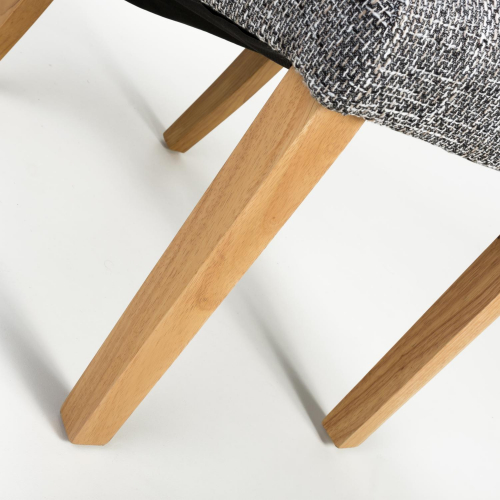 Karta Scroll Back Tweed Grey Dining Chair