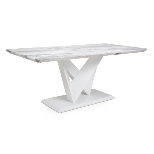 Saturn Large Marble Effect Grey/White Dining Table