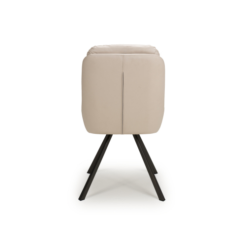 Arnhem Swivel Leather Effect Cream Dining Chair