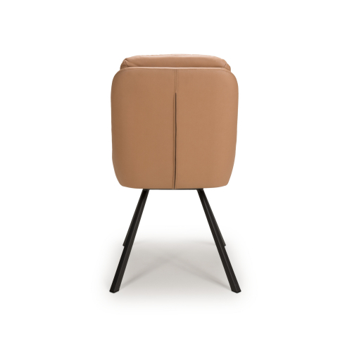 Arnhem Swivel Leather Effect Tan Dining Chair