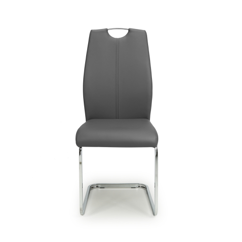 Toledo Leather Effect Grey Dining Chair