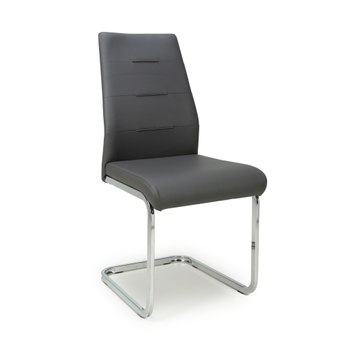 Cordoba Leather Effect Grey Dining Chair