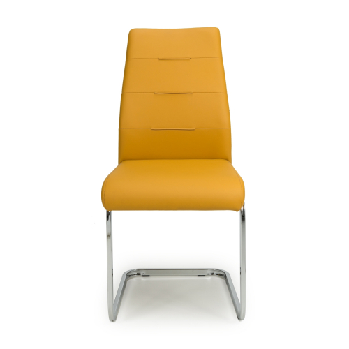 Cordoba Leather Effect Yellow Dining Chair