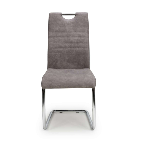 Talia Suede Effect Light Grey Dining Chair