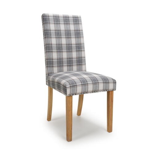 Ridley Herringbone Check Cappuccino Dining Chair in Natural Legs