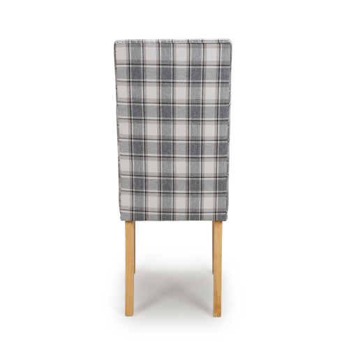 Ridley Herringbone Check Cappuccino Dining Chair in Natural Legs