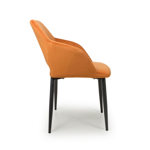 Nero Brushed Velvet Burnt Orange Dining Chair