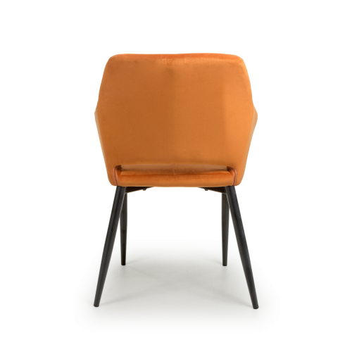 Nero Brushed Velvet Burnt Orange Dining Chair