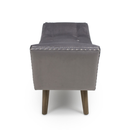 Mulberry Medium Brushed Velvet Grey Chaise