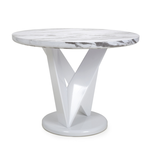 Saturn Round Marble Effect Grey/White Dining Table