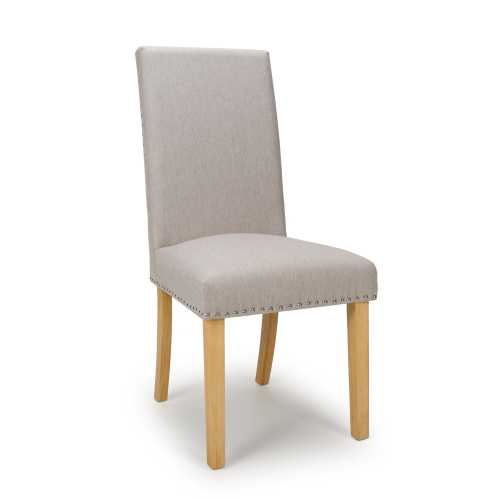 Ridley Herringbone Plain Cappuccino Dining Chair in Natural Legs